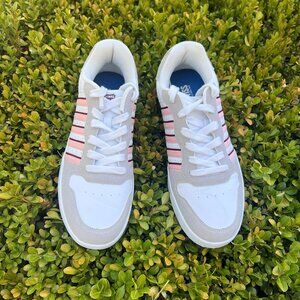 K-Swiss Court Palisades Womens Sneaker - Size 10 -White Pink and Burgundy